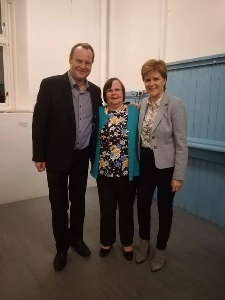 Chris Stephens MP with his Mother and Nicola Sturgeon